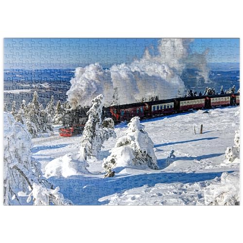 Brockenbahn auf der Fahrt zum Brocken (1142m), Harz - Premium 500 Teile Puzzle - MyPuzzle Sonderkollektion von Puzzle Galaxy von MyPuzzle.com