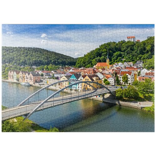 Brücke über die Altmühl in Riedenburg mit dem Schloss Rosenstein - Premium 1000 Teile Puzzle - MyPuzzle Sonderkollektion von Puzzle Galaxy von MyPuzzle.com