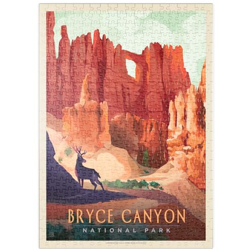 Bryce Canyon National Park: Mule Deer, Vintage Poster - Premium 500 Teile Puzzle - MyPuzzle Sonderkollektion von Anderson Design Group von MyPuzzle.com