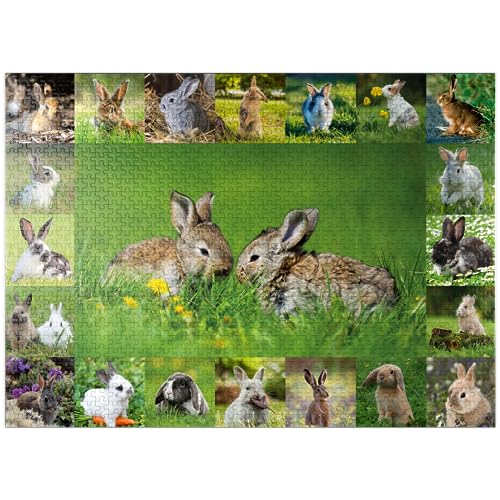 Bunnies & Rabbits - Collage Nr. 5 - Premium 1000 Teile Puzzle für Erwachsene von MyPuzzle.com