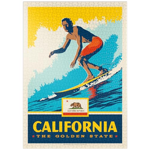 California: The Golden State (Surfer) - Premium 1000 Teile Puzzle - MyPuzzle Sonderkollektion von Anderson Design Group von MyPuzzle.com
