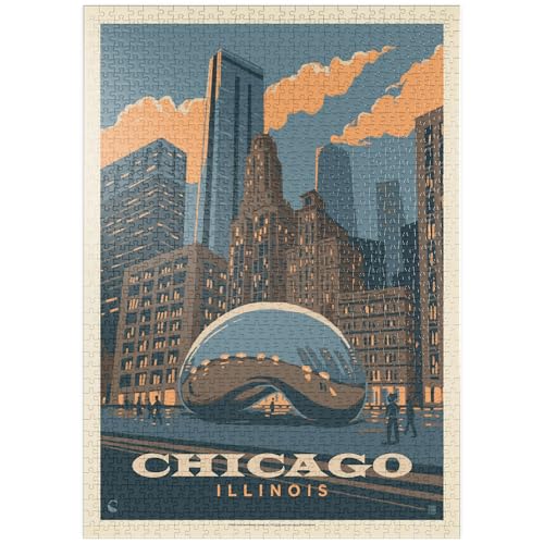 MyPuzzle Chicago, IL: Magic Bean, Vintage Poster - Premium 1000 Teile Puzzle - MyPuzzle Sonderkollektion von Anderson Design Group von MyPuzzle.com