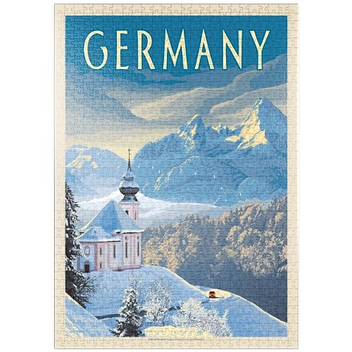 MyPuzzle Deutschland: Bayerische Alpen, Vintage Poster - Premium 1000 Teile Puzzle - MyPuzzle Sonderkollektion von Anderson Design Group von MyPuzzle.com