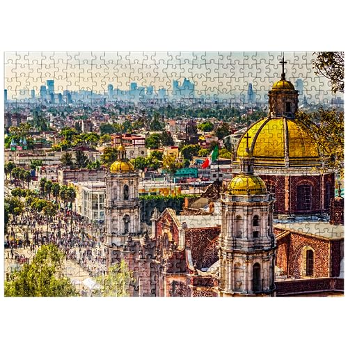 Domes of The Old Basilica and Cityscape of Mexico City - Premium 1000 Teile Puzzle für Erwachsene von MyPuzzle.com