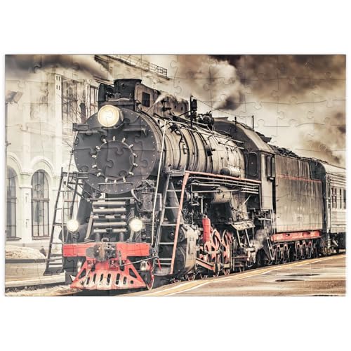 MyPuzzle EIN Dampfzug fährt vom Bahnhof ab - Premium 100 Teile Puzzle - MyPuzzle Sonderkollektion von Puzzle Galaxy von MyPuzzle.com