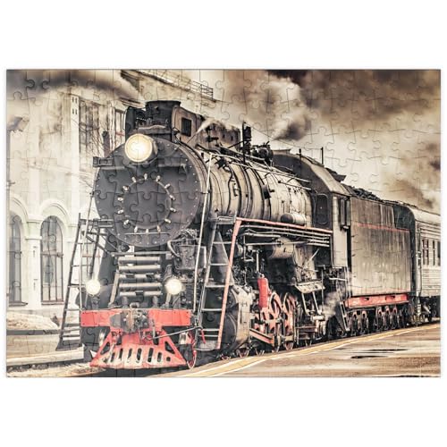 MyPuzzle EIN Dampfzug fährt vom Bahnhof ab - Premium 200 Teile Puzzle - MyPuzzle Sonderkollektion von Puzzle Galaxy von MyPuzzle.com