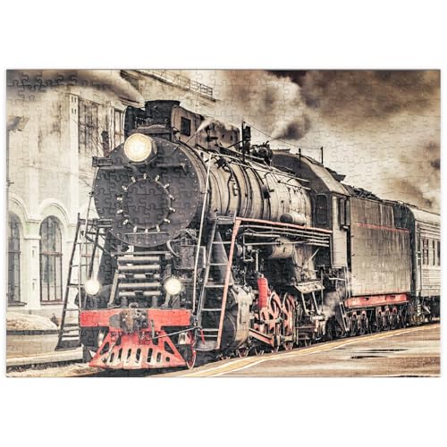 MyPuzzle EIN Dampfzug fährt vom Bahnhof ab - Premium 500 Teile Puzzle - MyPuzzle Sonderkollektion von Puzzle Galaxy von MyPuzzle.com