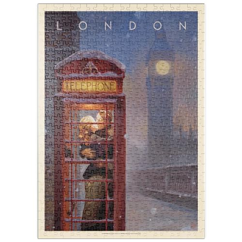 England: Londoner Telefonzelle, Vintage Poster - Premium 500 Teile Puzzle - MyPuzzle Sonderkollektion von Anderson Design Group von MyPuzzle.com