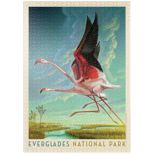 MyPuzzle Everglades National Park: Flight of The Flamingos, Vintage Poster - Premium 1000 Teile Puzzle - MyPuzzle Sonderkollektion von Anderson Design Group MyPuzzle Everglades National Park: Flight of The Flamingos, Vintage Poster - Premium 1000 Teile Puzzle - MyPuzzle Sonderkollektion von Anderson Design Group von MyPuzzle.com