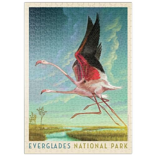 Everglades National Park: Flight of The Flamingos, Vintage Poster - Premium 500 Teile Puzzle - MyPuzzle Sonderkollektion von Anderson Design Group von MyPuzzle.com