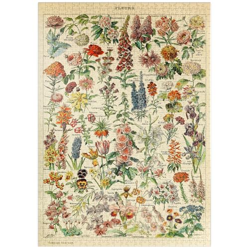 Fleurs - Blumen für Alle, Vintage Art Poster, Adolphe Millot - Premium 1000 Teile Puzzle - MyPuzzle Sonderkollektion von Havana Puzzle Company von MyPuzzle.com