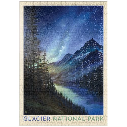 MyPuzzle Glacier National Park: Starlight, Vintage Poster - Premium 1000 Teile Puzzle - MyPuzzle Sonderkollektion von Anderson Design Group MyPuzzle Glacier National Park: Starlight, Vintage Poster - Premium 1000 Teile Puzzle - MyPuzzle Sonderkollektion von Anderson Design Group von MyPuzzle.com