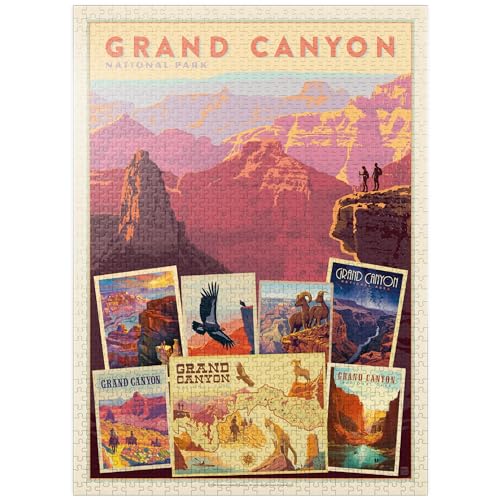 Grand Canyon National Park Collage Print Vintage Poster Premium 1000 Teile Puzzle für Erwachsene von MyPuzzle.com