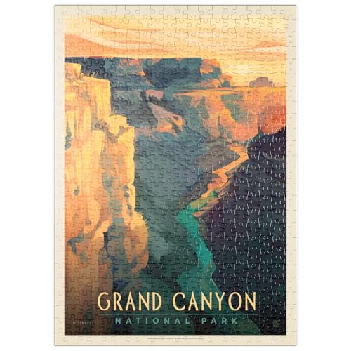 MyPuzzle Grand Canyon National Park: Deep Shadows, Vintage Poster - Premium 500 Teile Puzzle - MyPuzzle Sonderkollektion von Anderson Design Group von MyPuzzle.com