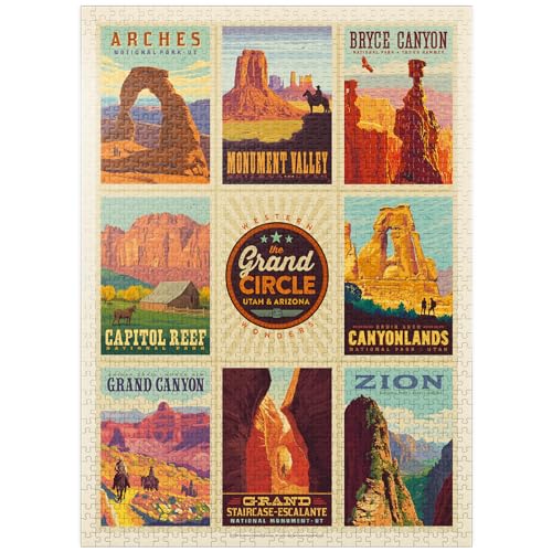 Grand Circle National Parks: Multi-Bild-Design, Vintage-Poster – Premium 1000 Teile Puzzle für Erwachsene von MyPuzzle.com