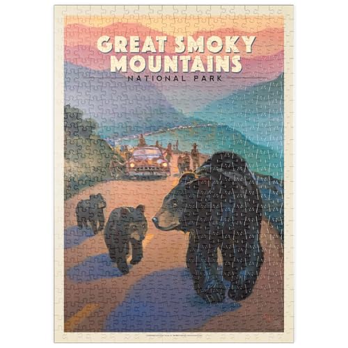 MyPuzzle Great Smoky Mountains National Park: Bear Jam, Vintage Poster - Premium 500 Teile Puzzle - MyPuzzle Sonderkollektion von Anderson Design Group MyPuzzle Great Smoky Mountains National Park: Bear Jam, Vintage Poster - Premium 500 Teile Puzzle - MyPuzzle Sonderkollektion von Anderson Design Group von MyPuzzle.com
