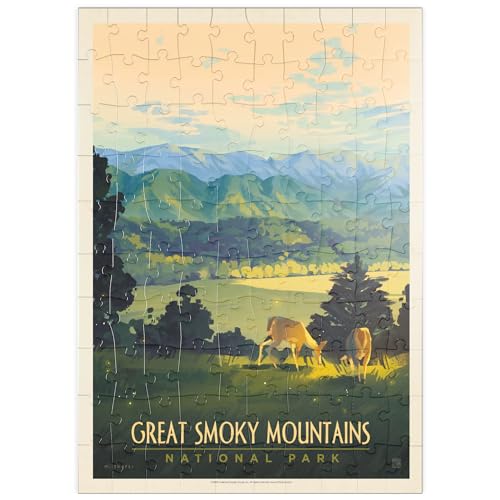 MyPuzzle Great Smoky Mountains National Park: Dusk In Cades Cove, Vintage Poster - Premium 100 Teile Puzzle - MyPuzzle Sonderkollektion von Anderson Design Group von MyPuzzle.com