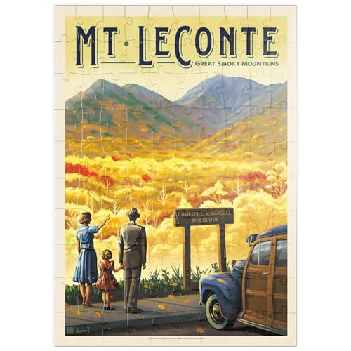 Great Smoky Mountains National Park: Mt. LeConte, Vintage Poster - Premium 100 Teile Puzzle - MyPuzzle Sonderkollektion von Anderson Design Group von MyPuzzle.com