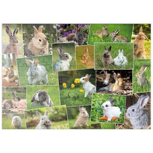 MyPuzzle Hasen & Kaninchen - Collage No. 3 - Premium 100 Teile Puzzle - MyPuzzle Sonderkollektion von Starnberger Spiele von MyPuzzle.com