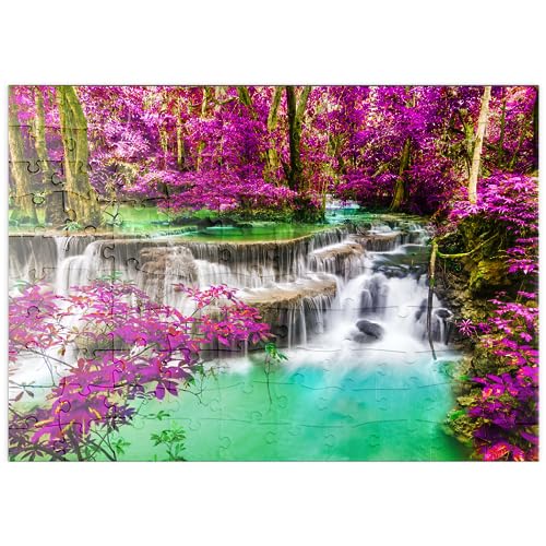 Huay Mae Khamin Wasserfall, Thailand - Premium 100 Teile Puzzle - MyPuzzle Sonderkollektion von Puzzle Galaxy von MyPuzzle.com