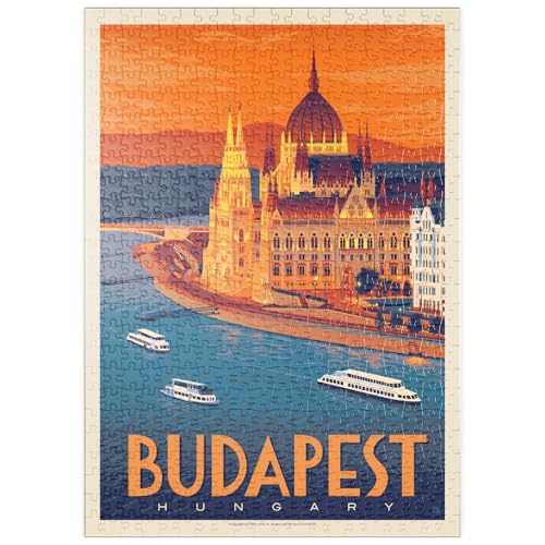 MyPuzzle Hungary: Budapest, Vintage Poster - Premium 500 Teile Puzzle - MyPuzzle Sonderkollektion von Anderson Design Group von MyPuzzle.com