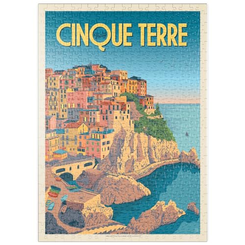 MyPuzzle Italien: Cinque Terre, Vintage Poster - Premium 500 Teile Puzzle - MyPuzzle Sonderkollektion von Anderson Design Group von MyPuzzle.com