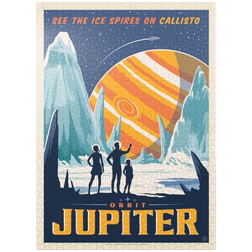 Jupiter: Ice Spires of Callisto Vintage Poster - Premium 1000 Teile Puzzle für Erwachsene von MyPuzzle.com