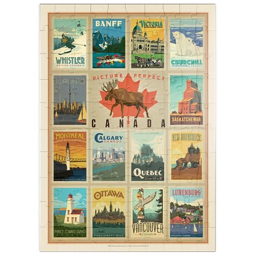 Kanada Reisen, Collage, Vintage Poster - Premium 100 Teile Puzzle - MyPuzzle Sonderkollektion von Anderson Design Group von MyPuzzle.com
