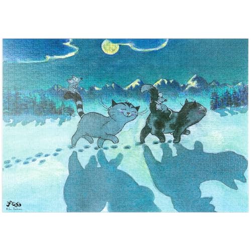 MyPuzzle Kater Jacob - Bei Nacht sind alle Katzen grau! - Premium 1000 Teile Puzzle - MyPuzzle Sonderkollektion von Kater Jacob von MyPuzzle.com