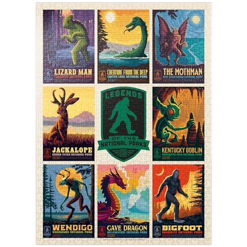 Legends of The National Parks - Multi-Bild-Druck - Edition 1 - Vintage Poster - Premium 1000 Teile Puzzle für Erwachsene von MyPuzzle.com