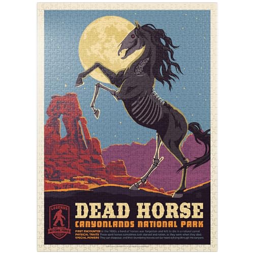 Legends of The National Parks: Canyonlands Dead Horse, Vintage-Poster – Premium 1000 Teile Puzzle für Erwachsene von MyPuzzle.com