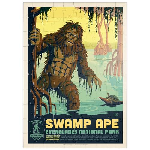 Legends of The National Parks: Everglade's Swamp Ape, Vintage Poster - Premium 100 Teile Puzzle - MyPuzzle Sonderkollektion von Anderson Design Group von MyPuzzle.com