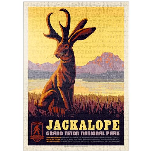 Legends of The National Parks: Grand Teton's Jackalope, Vintage Poster - Premium 1000 Teile Puzzle - MyPuzzle Sonderkollektion von Anderson Design Group von MyPuzzle.com