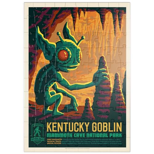 Legends of The National Parks: Mammoth Cave's Kentucky Goblin, Vintage Poster - Premium 100 Teile Puzzle - MyPuzzle Sonderkollektion von Anderson Design Group von MyPuzzle.com