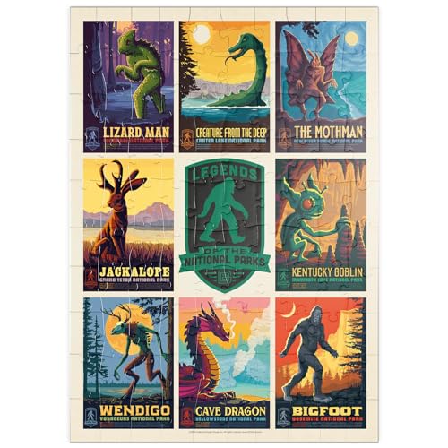 Legends of The National Parks: Multi-Image Print - Edition 1, Vintage Poster - Premium 100 Teile Puzzle - MyPuzzle Sonderkollektion von Anderson Design Group von MyPuzzle.com