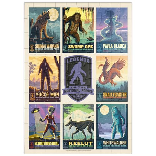 Legends of The National Parks: Multi-Image Print - Edition 2, Vintage Poster - Premium 100 Teile Puzzle - MyPuzzle Sonderkollektion von Anderson Design Group von MyPuzzle.com