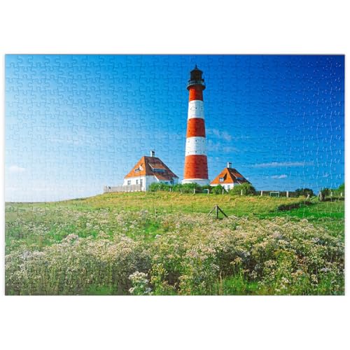 MyPuzzle Leuchtturm im Nationalpark Wattenmeer, Westerhever, Deutschland - Premium 500 Teile Puzzle - MyPuzzle Sonderkollektion von Puzzle Galaxy von MyPuzzle.com