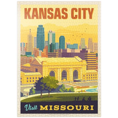 Missouri - Kansas City Union Station Vintage Poster - Premium 1000 Teile Puzzle für Erwachsene von MyPuzzle.com