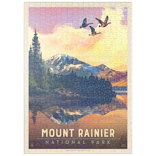 MyPuzzle Mount Rainier National Park: Daybreak, Vintage Poster - Premium 500 Teile Puzzle - MyPuzzle Sonderkollektion von Anderson Design Group von MyPuzzle.com