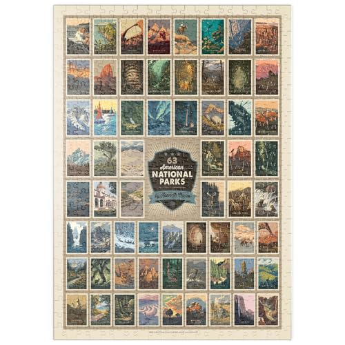 MyPuzzle 63 American National Parks: by Kenneth Crane - Premium 500 Teile Puzzle - MyPuzzle Sonderkollektion von Anderson Design Group von MyPuzzle.com