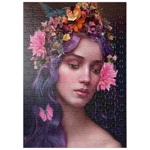 MyPuzzle Ätherische Frau mit Blumenkranz und violettem Haar - Premium 200 Teile Puzzle - MyPuzzle Sonderkollektion von Puzzle Galaxy MyPuzzle Ätherische Frau mit Blumenkranz und violettem Haar - Premium 200 Teile Puzzle - MyPuzzle Sonderkollektion von Puzzle Galaxy von MyPuzzle.com
