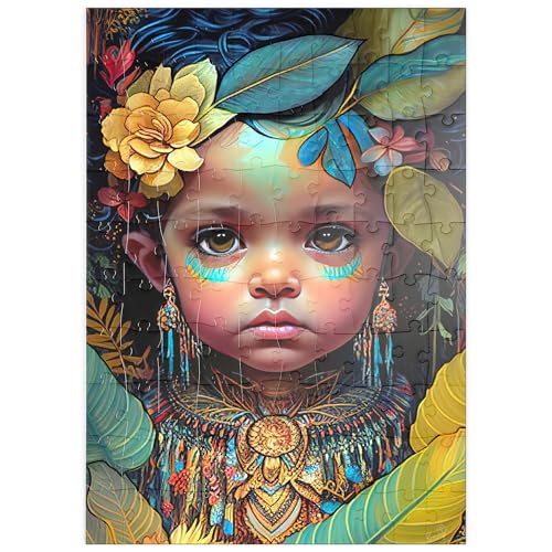 MyPuzzle Ätherisches Kinderporträt mit floralen und tribalen Akzenten - Premium 100 Teile Puzzle - MyPuzzle Sonderkollektion von Puzzle Galaxy MyPuzzle Ätherisches Kinderporträt mit floralen und tribalen Akzenten - Premium 100 Teile Puzzle - MyPuzzle Sonderkollektion von Puzzle Galaxy von MyPuzzle.com