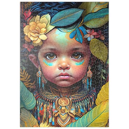 MyPuzzle Ätherisches Kinderporträt mit floralen und tribalen Akzenten - Premium 500 Teile Puzzle - MyPuzzle Sonderkollektion von Puzzle Galaxy MyPuzzle Ätherisches Kinderporträt mit floralen und tribalen Akzenten - Premium 500 Teile Puzzle - MyPuzzle Sonderkollektion von Puzzle Galaxy von MyPuzzle.com