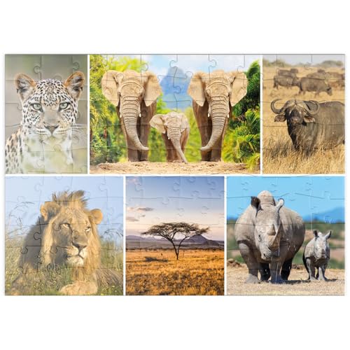 MyPuzzle Afrika-Safari - Löwe, Elefant, Leopard, Nashorn, Büffel - Premium 100 Teile Puzzle - MyPuzzle Sonderkollektion von Starnberger Spiele MyPuzzle Afrika-Safari - Löwe, Elefant, Leopard, Nashorn, Büffel - Premium 100 Teile Puzzle - MyPuzzle Sonderkollektion von Starnberger Spiele von MyPuzzle.com