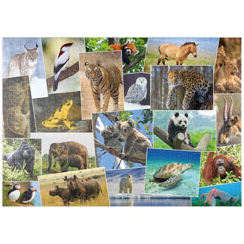 MyPuzzle Bedrohte Tierarten - Collage No. 1 - Premium 1000 Teile Puzzle - MyPuzzle Sonderkollektion von Starnberger Spiele von MyPuzzle.com