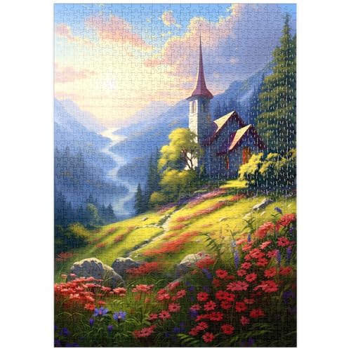 MyPuzzle Bergkapelle in Mitten Einer farbenfroher Wiese - Premium 1000 Teile Puzzle - MyPuzzle Sonderkollektion von Puzzle Galaxy MyPuzzle Bergkapelle in Mitten Einer farbenfroher Wiese - Premium 1000 Teile Puzzle - MyPuzzle Sonderkollektion von Puzzle Galaxy von MyPuzzle.com