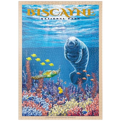MyPuzzle Biscayne National Park - Manatees Whispering Beneath, Vintage Travel Poster - Premium 1000 Teile Puzzle - MyPuzzle Sonderkollektion von Havana Puzzle Company MyPuzzle Biscayne National Park - Manatees Whispering Beneath, Vintage Travel Poster - Premium 1000 Teile Puzzle - MyPuzzle Sonderkollektion von Havana Puzzle Company von MyPuzzle.com