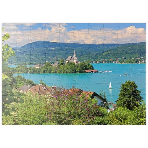 MyPuzzle Blick zur Halbinsel mit Pfarrkirche, Maria Wörth, Wörther See, Österreich - Premium 100 Teile Puzzle - MyPuzzle Sonderkollektion von Puzzle Galaxy MyPuzzle Blick zur Halbinsel mit Pfarrkirche, Maria Wörth, Wörther See, Österreich - Premium 100 Teile Puzzle - MyPuzzle Sonderkollektion von Puzzle Galaxy von MyPuzzle.com