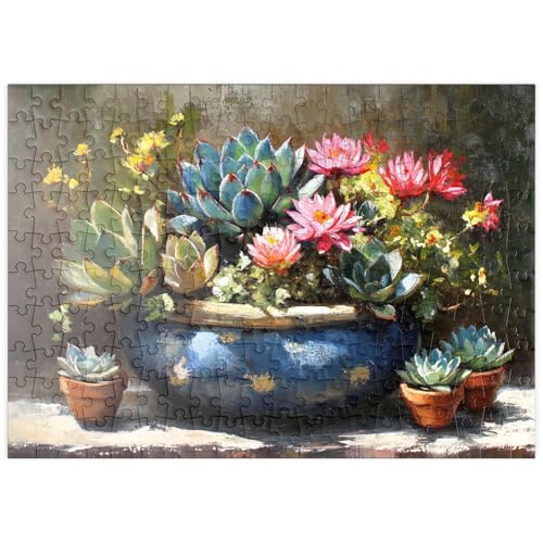 MyPuzzle Blühende Sukkulenten in blauem Keramiktopf - Premium 200 Teile Puzzle - MyPuzzle Sonderkollektion von Puzzle Galaxy MyPuzzle Blühende Sukkulenten in blauem Keramiktopf - Premium 200 Teile Puzzle - MyPuzzle Sonderkollektion von Puzzle Galaxy von MyPuzzle.com