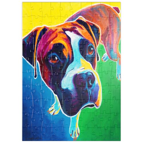 MyPuzzle Bunte Boxer Hund Porträt in Bold Pop Art Stil - Premium 100 Teile Puzzle - MyPuzzle Sonderkollektion von Puzzle Galaxy MyPuzzle Bunte Boxer Hund Porträt in Bold Pop Art Stil - Premium 100 Teile Puzzle - MyPuzzle Sonderkollektion von Puzzle Galaxy von MyPuzzle.com